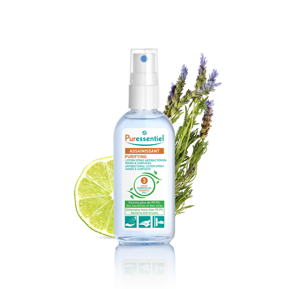 Lotion Spray Antibactérien Mains et surfaces Puressentiel 80 ml
